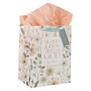 Imagen de Be Still and Know Peach Meadow Large Portrait Gift Bag - Psalm 46:10