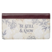 Imagen de Be Still and Know Neutral Florals Faux Leather Checkbook Wallet – Psalm 46:10