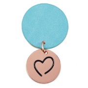 Imagen de Be Joyful Rose Gold Key Ring with Teal Disc