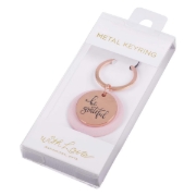 Imagen de Be Grateful Rose Gold Key Ring with Soft Pink Disc