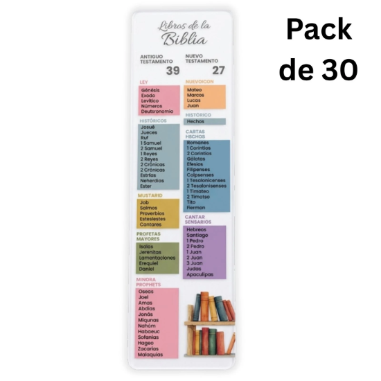 Imagen de Pack 30 marcadores PVC translúcidos. Libros de la Biblia