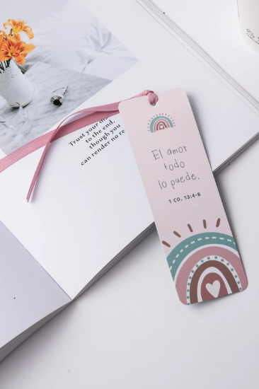Imagen de Marcador de libro con ribbon. El amor todo lo puede