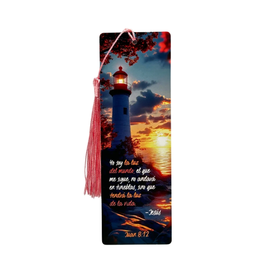 Imagen de Marcador de libro con Tassel. Yo soy la luz del mundo