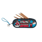 Imagen de Strong and Courageous Navy Silicone Pencil Case - Joshua 1:9