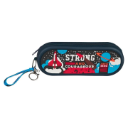 Imagen de Strong and Courageous Navy Silicone Pencil Case - Joshua 1:9