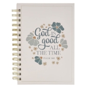 Imagen de God Is Good Blue Blooms Spiral Journal - Psalm 34:8
