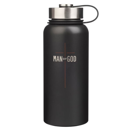 Imagen de Man of God Matte Black Stainless Steel Water Bottle