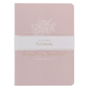 Imagen de Everything Beautiful Blush and Taupe Floral 3-Piece Large Notebook Set - Ecclesiastes 3:11