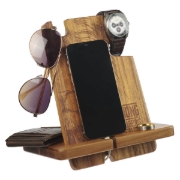 Imagen de Strong and Courageous Acacia Wood Personal Accessory Organizer - Joshua 1:9