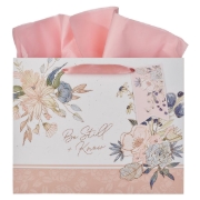Imagen de Be Still and Know Peach Blossom Large Landscape Gift Bag - Psalm 46:10