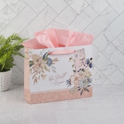 Imagen de Be Still and Know Peach Blossom Large Landscape Gift Bag - Psalm 46:10
