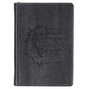 Imagen de Be Strong and Courageous Classic Gray Faux Leather Journal with Zipper Closure - Joshua 1:9