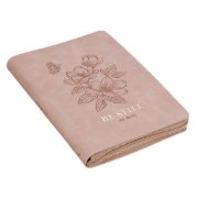 Imagen de Be Still Pink Floral Faux Leather Classic Journal with Zipper Closure - Psalm 46:10