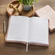 Imagen de Be Still Pink Floral Faux Leather Classic Journal with Zipper Closure - Psalm 46:10
