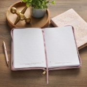 Imagen de Always Be Joyful Dusty Mauve Faux Leather Classic Journal with Zipper Closure - 1 Thessalonians 5:16